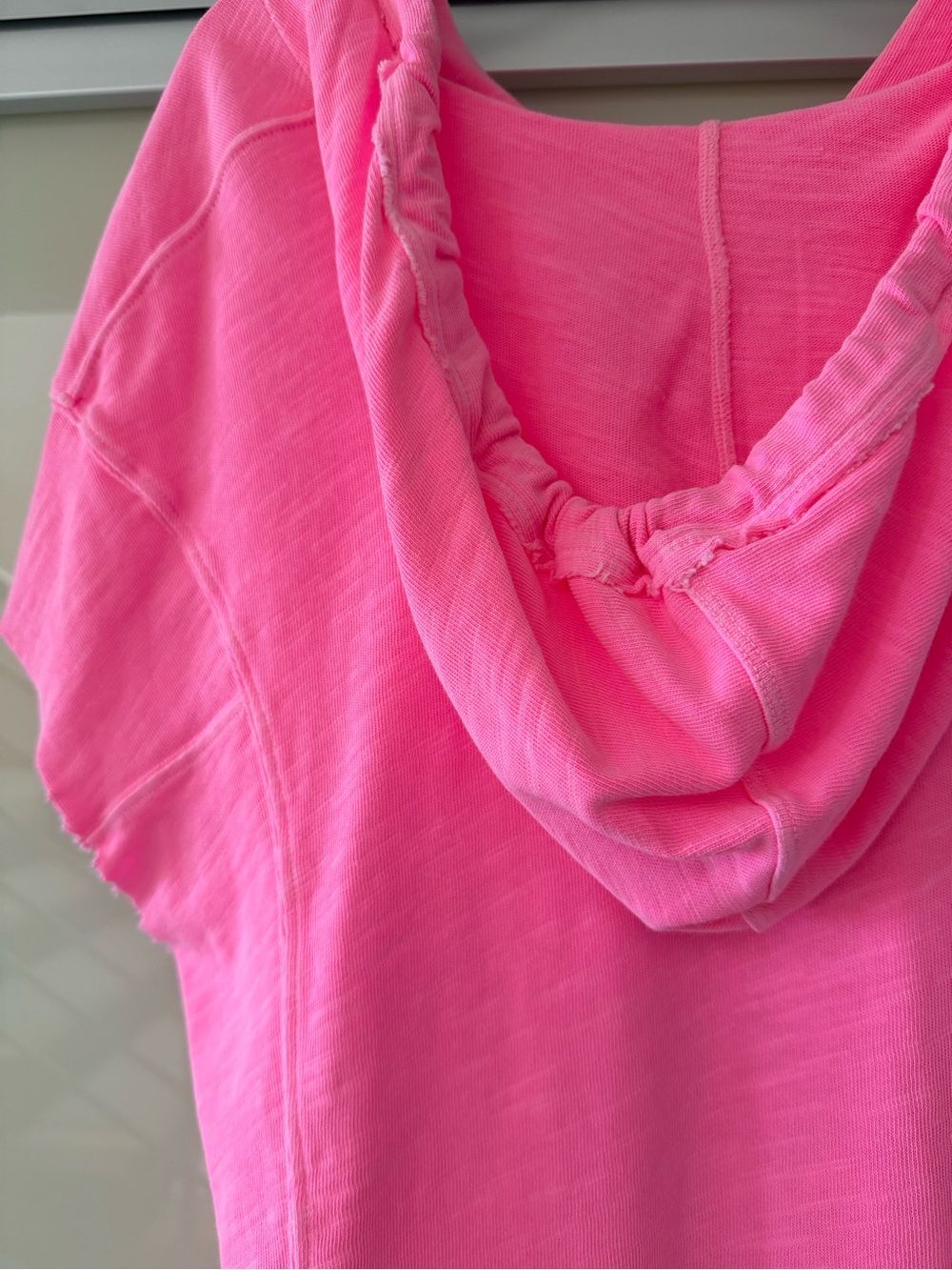 Splendid Neon Pink Hooded Short-Sleeve Sweatshirt - Picture 6 of 7